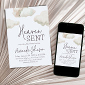 Dromerige hemel stuurde Blue Boy Baby shower Kaart