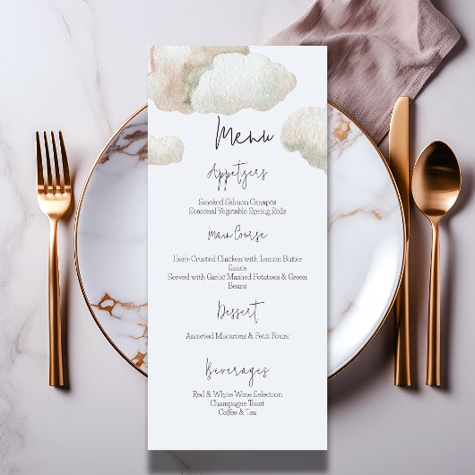 Dromerige hemel stuurde Blue Boy Baby shower Menu