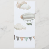 Dromerige hemel stuurde Blue Boy Baby shower Menu (Achterkant)