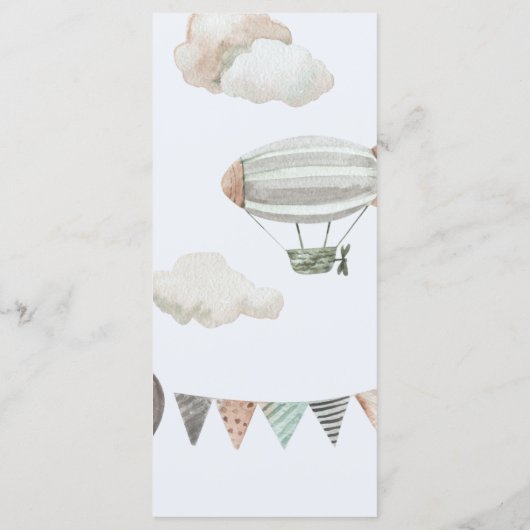 Dromerige hemel stuurde Blue Boy Baby shower Menu (Achterkant)