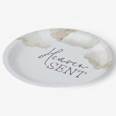 Dromerige hemel stuurde Blue Boy Baby shower Papieren Bordje (Gekanteld)