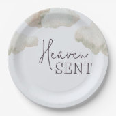 Dromerige hemel stuurde Blue Boy Baby shower Papieren Bordje (Voorkant)