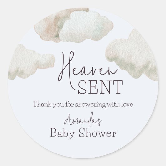 Dromerige hemel stuurde Blue Boy Baby shower Ronde Sticker (Voorkant)