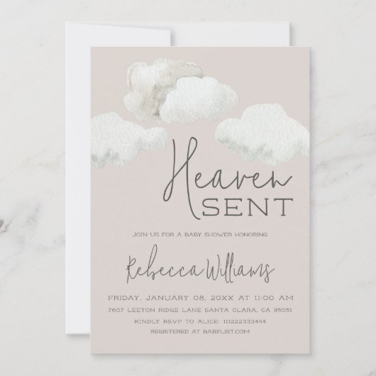 Dromerige hemel stuurde genderneutraal Baby shower Kaart (Voorkant)