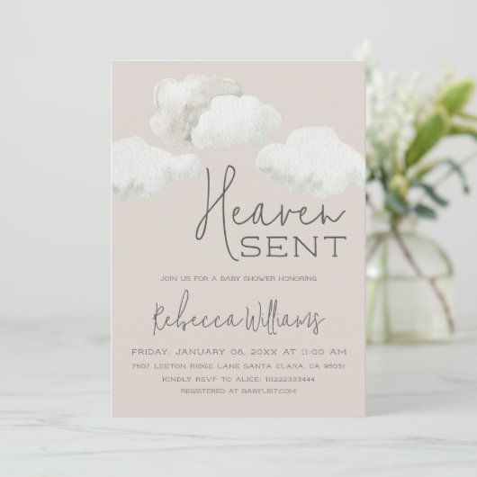 Dromerige hemel stuurde genderneutraal Baby shower Kaart (Staand voorkant)