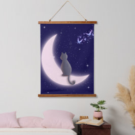 Dromerige Hemelse Kattendesign Hangend Wandkleed