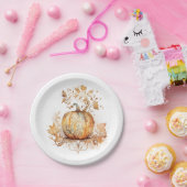 Dromerige herfst decoratie met pompoen en bladeren papieren bordje (Feest)