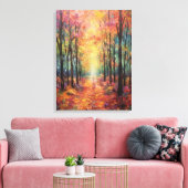 Dromerige Herfst Forest Walk Fine Art Canvas Afdruk (Insitu (Woonkamer))