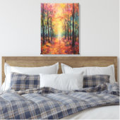 Dromerige Herfst Forest Walk Fine Art Canvas Afdruk (Insitu (Slaapkamer))