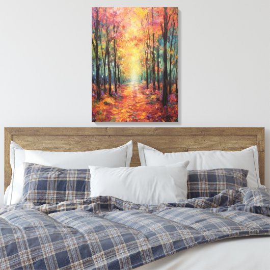 Dromerige Herfst Forest Walk Fine Art Canvas Afdruk (Insitu (Slaapkamer))