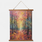 Dromerige Herfst Forest Walk Fine Art Hangend Wandkleed (Voorkant)