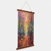 Dromerige Herfst Forest Walk Fine Art Hangend Wandkleed (Gebogen)