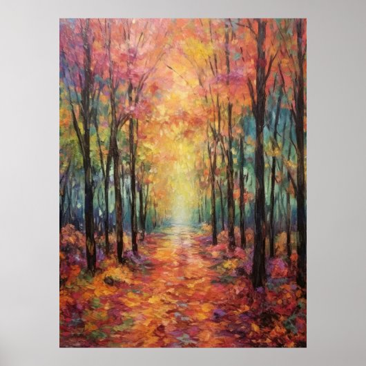 Dromerige Herfst Forest Walk Fine Art Poster (Voorkant)