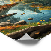 Dromerige herfst landschap met magisch kasteel en poster (Hoek)