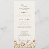Dromerige herfst wilde bloemen bruiloft menu (Voorkant)