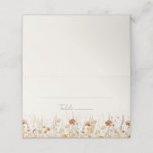 Dromerige herfst Wildflower bruiloft Plaatskaartje (Buitenkant ongevouwen)