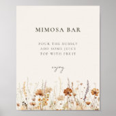Dromerige herfst Wildflower Mimosa Bar teken Poster (Voorkant)