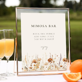 Dromerige herfst Wildflower Mimosa Bar teken Poster