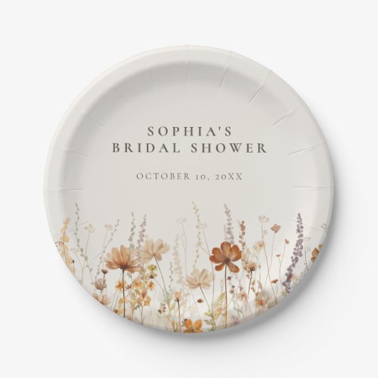 Dromerige herfst Wildflower Papieren Bordje (Voorkant)