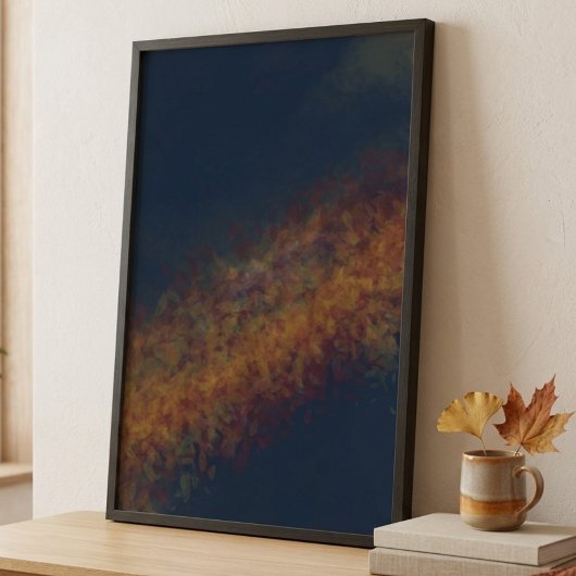 Dromerige Herfstblad Abstract Groot Kunstwerk Aan Poster
