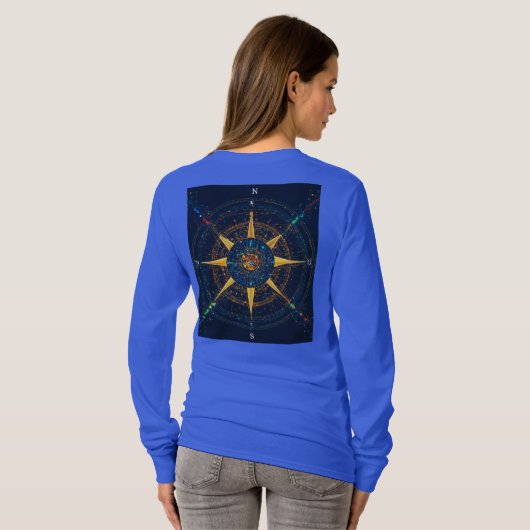 Dromerige hoofdtelefoon en hart T-shirt (Achterkant volledig)