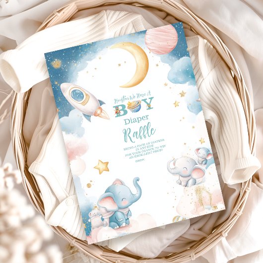 Dromerige Houston We hebben een Boy Diapper Raffle Informatiekaartje