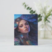 Dromerige Indigo Blauwe Vlinder Vleugels Fantasie  Briefkaart (Staand voorkant)