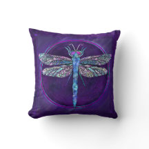 Dromerige Jewel-toned Dragonfly Square Pillow