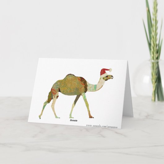 Dromerige Kamelen Kerst Kaart (Achterkant)