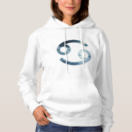 Dromerige kankerkalmte - zilveren en witte oceanis hoodie