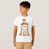 Dromerige kat met Traffic Cone Pet T-shirt (Voorkant volledig)