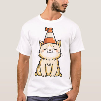 Dromerige kat met Traffic Cone Pet T-shirt