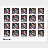 Dromerige kat stickers! vierkante sticker (Vel)