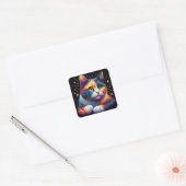 Dromerige kat stickers! vierkante sticker (Envelop)