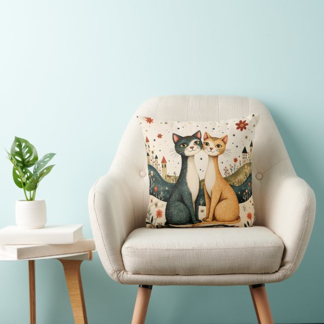 Dromerige Katten Worpkussen Kussen (Stoel)