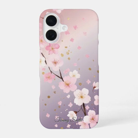 Dromerige Kersenbloesem Gradiënt Hoesje iPhone 16 Hoesje (Achterkant)