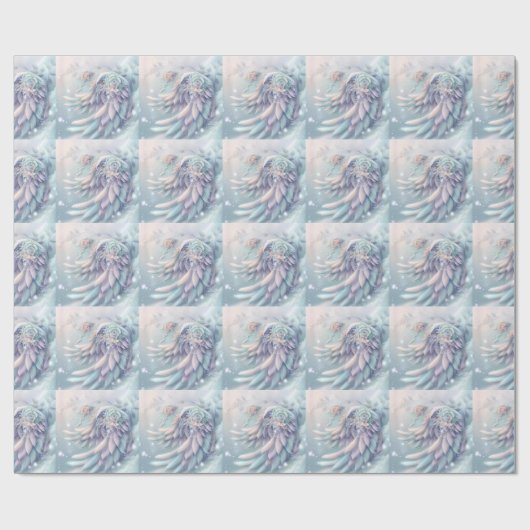 Dromerige kerst engel vleugels inpakpapier (Vlak)