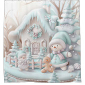 Dromerige Kerst Gingerbread House Douchegordijn (Voorkant)