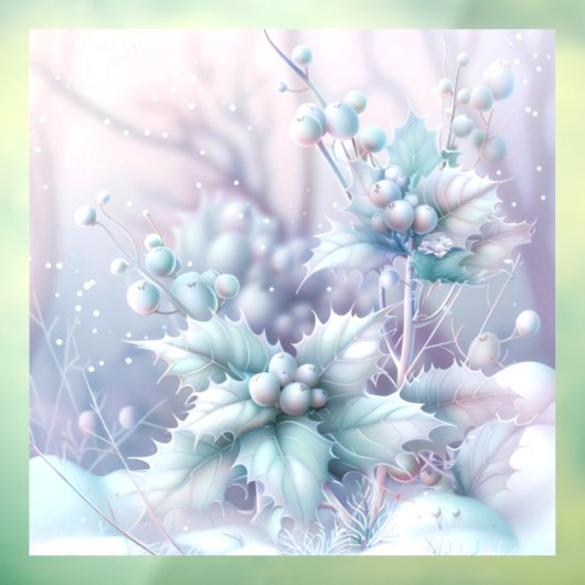 Dromerige kerst Holly Window Cling Raamsticker (Vel 3)