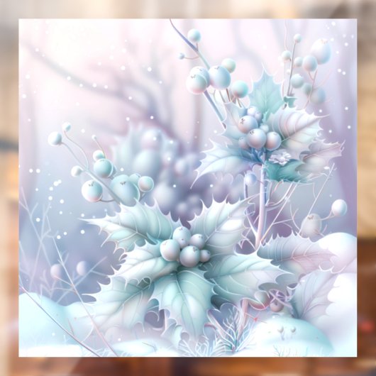 Dromerige kerst Holly Window Cling Raamsticker (Vel 2)