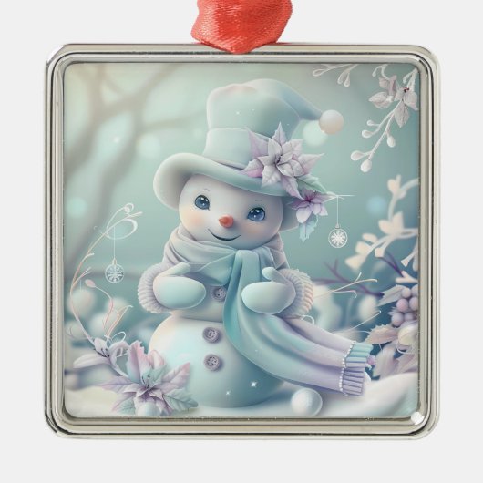 Dromerige kerst sneeuwpop Ornament (Voorkant)