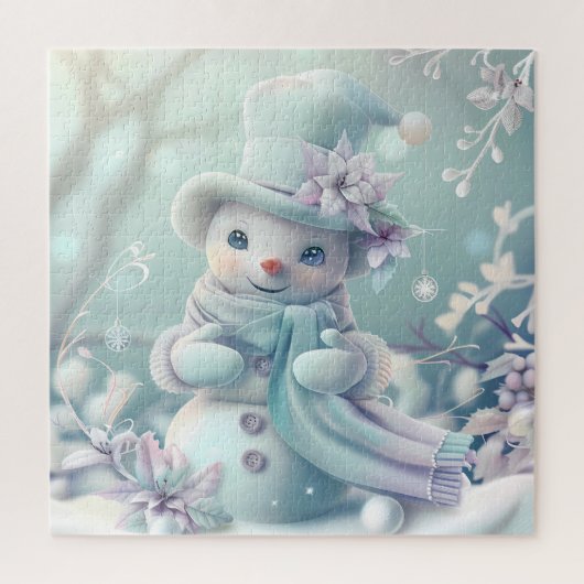Dromerige kerst sneeuwpop puzzel (Verticaal)