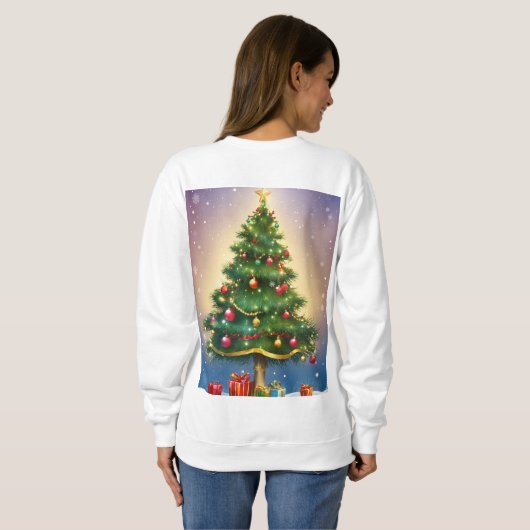Dromerige kerst sweatshirt – Whimsical Watercloou (Achterkant volledig)