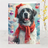 Dromerige kerst Waterverf van zwart en wit Kaart (Gele Bloem)