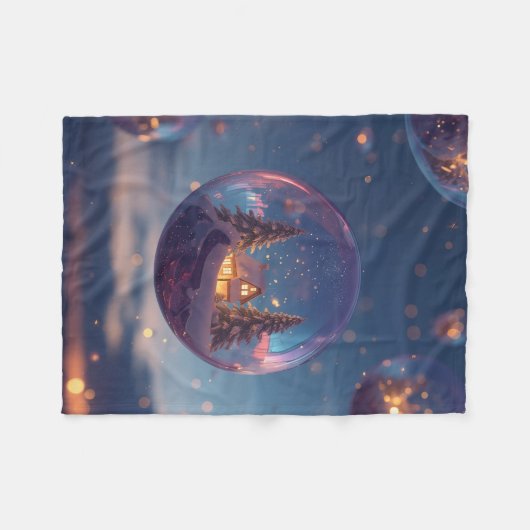 Dromerige kerstbel fleece deken (Voorkant (Horizontaal))