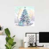 Dromerige kerstboom Poster (Thuiskantoor)