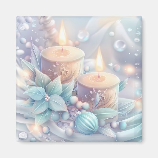 Dromerige kerstkaarsen magneet (Voorkant)