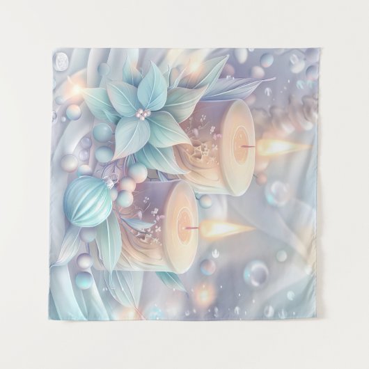 Dromerige Kerstkaarsen Tapestry Wandkleed (Voorkant (horizontaal))