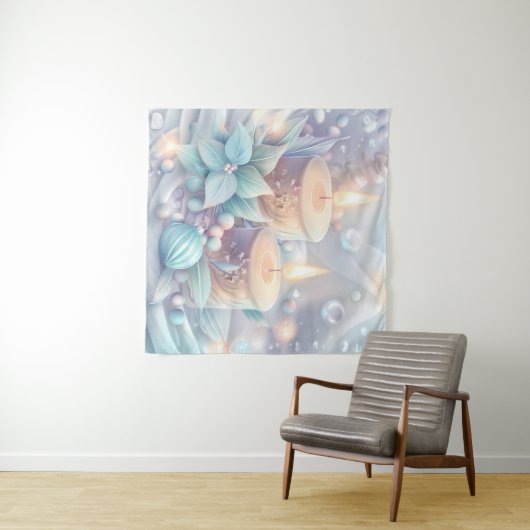 Dromerige Kerstkaarsen Tapestry Wandkleed (In Situ (horizontaal))