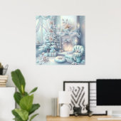 Dromerige kerstkamer Poster (Thuiskantoor)